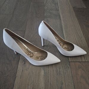 Sam Edelman Women's Classic Hazel Pump, Bright White Leather, Size 9 medium